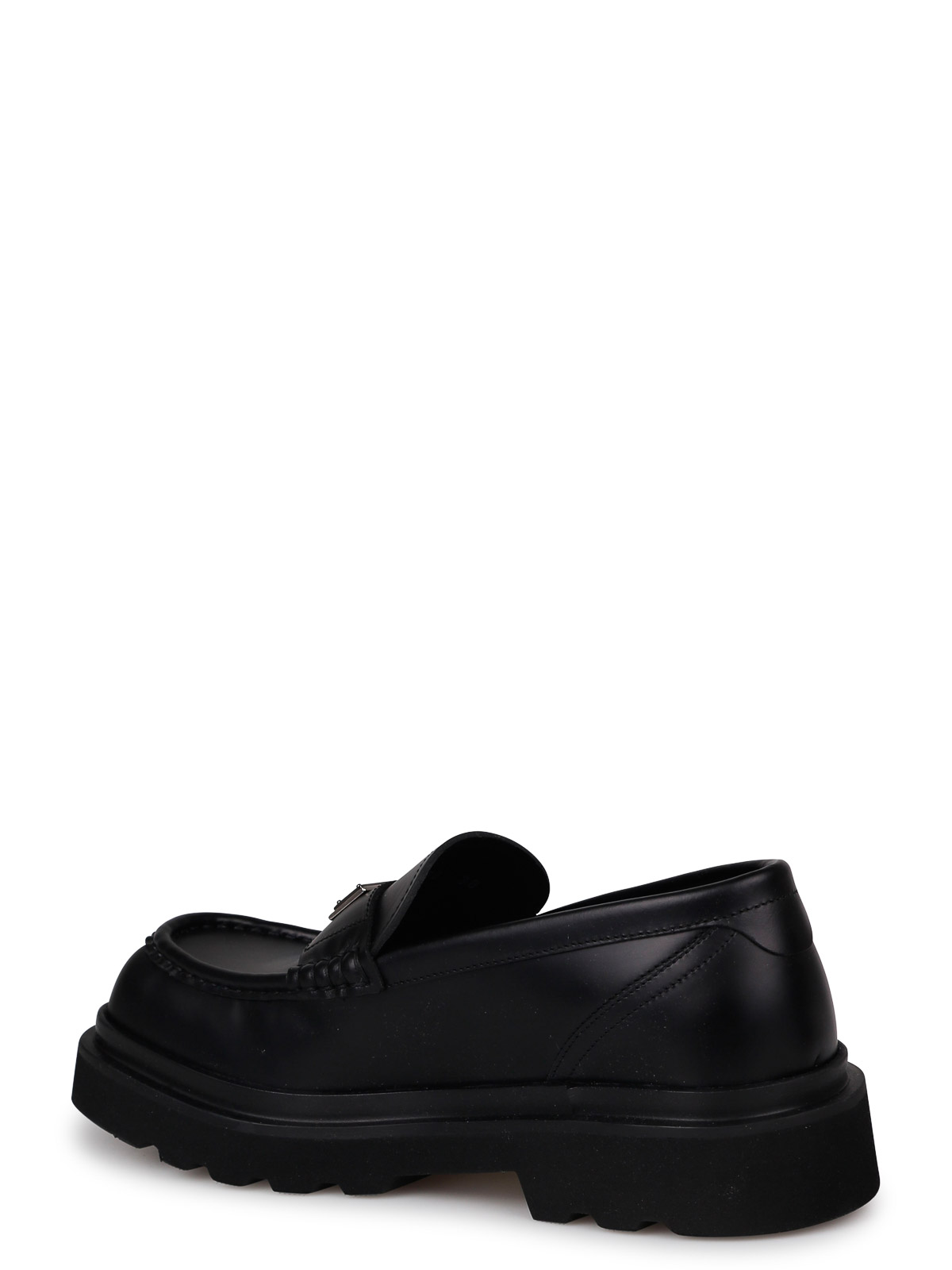 Shop Dolce & Gabbana Loafers With Logo Plaque In Negro
