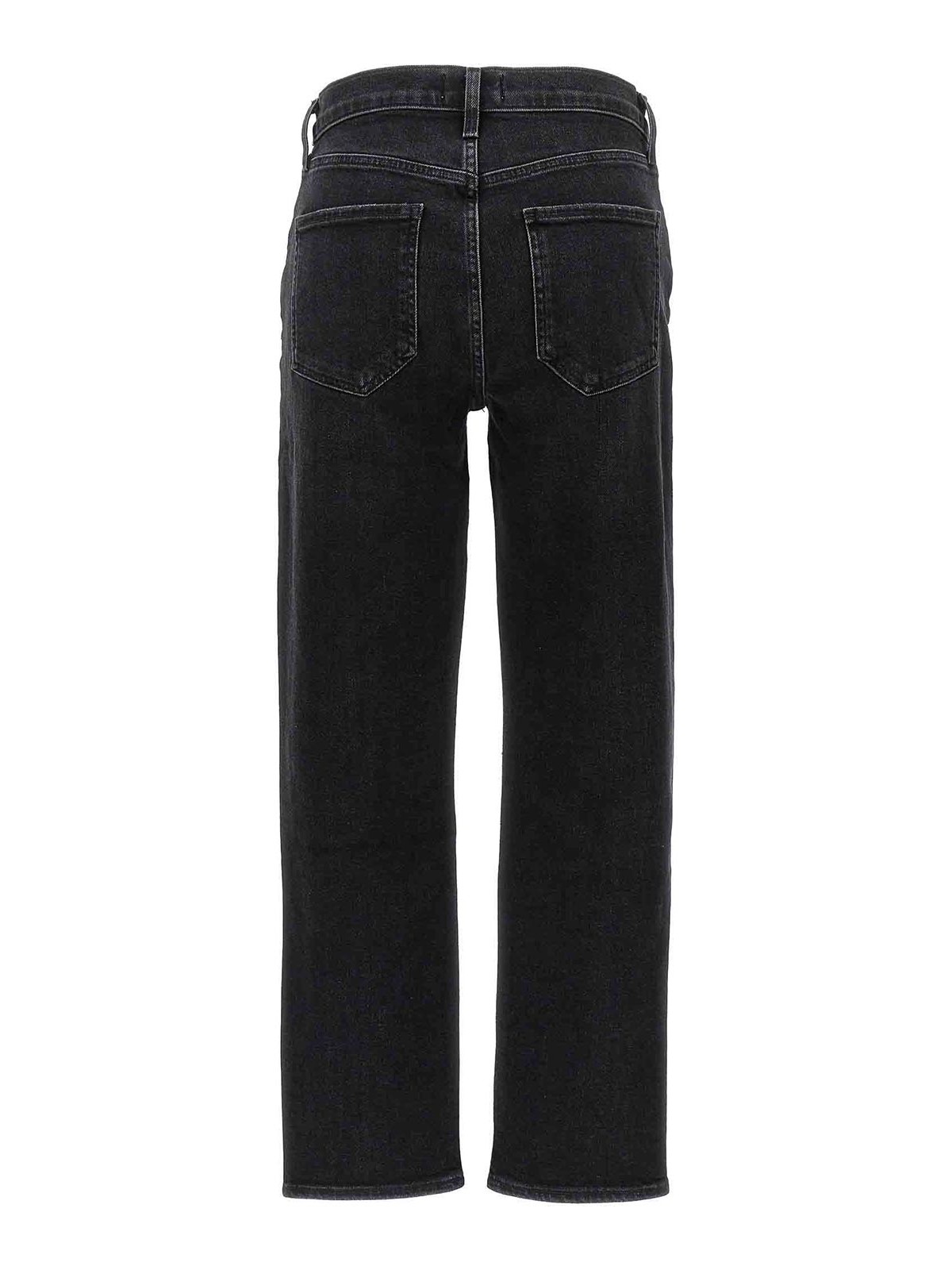 Shop Agolde Riley Long Jeans In Negro
