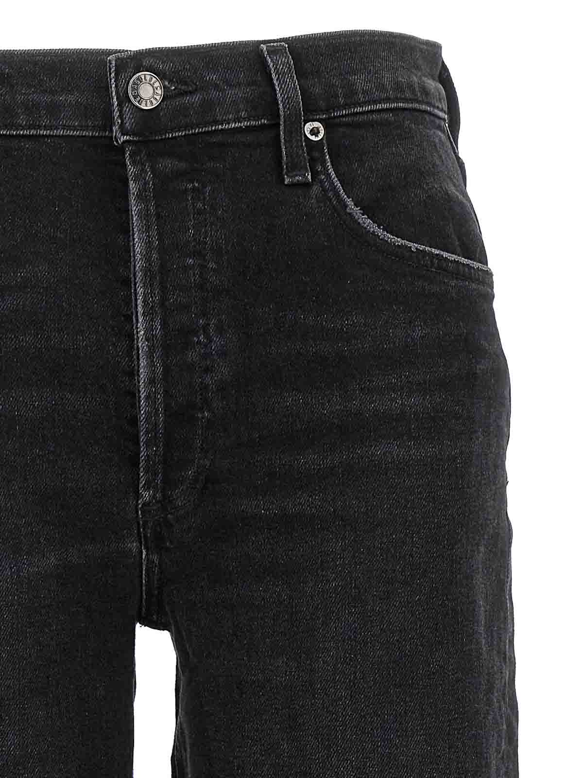Shop Agolde Riley Long Jeans In Negro