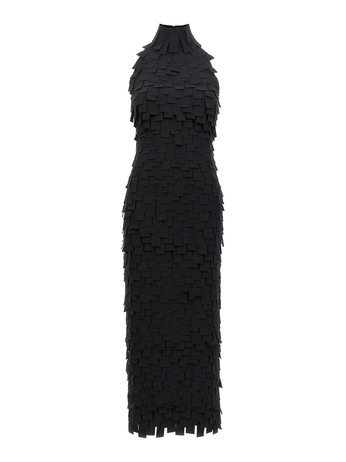 Shop A.w.a.k.e. Multi Rectangle Halterneck Midi Dress In Black