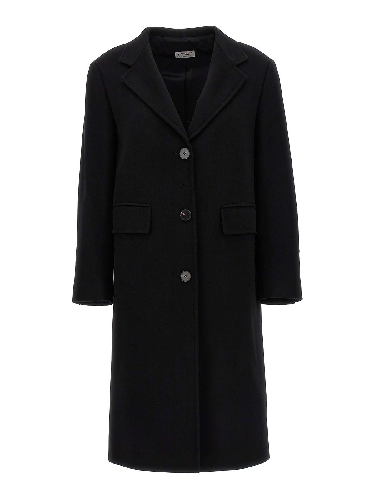 Shop Alberto Biani Single-breasted Wool Coat In Black