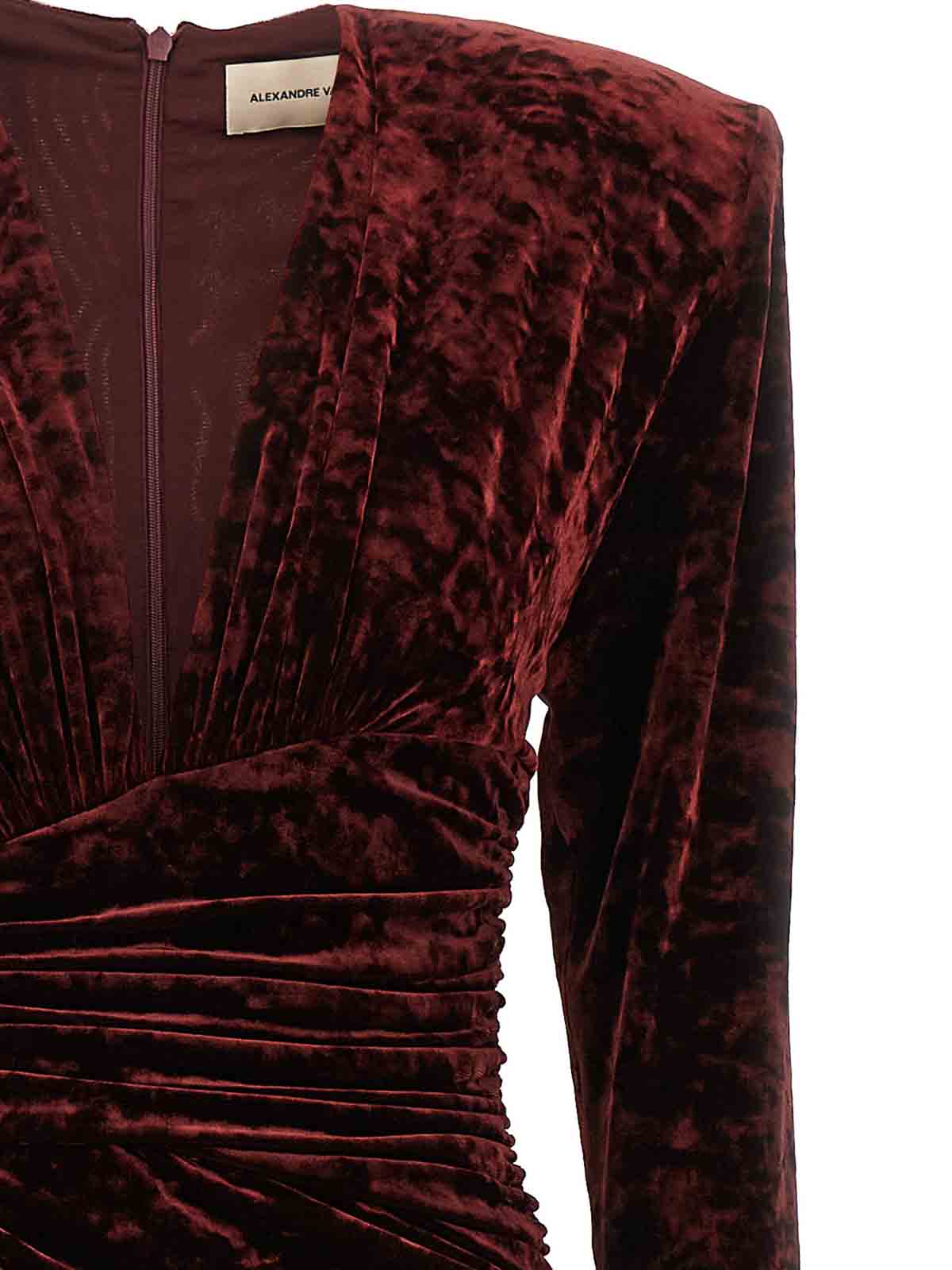 Alexandre Vauthier Long velvet dress|233DR1983BLACKCHERRYRED Alexandre Vauthier Long velvet dress|233DR1983BLACKCHERRYRED