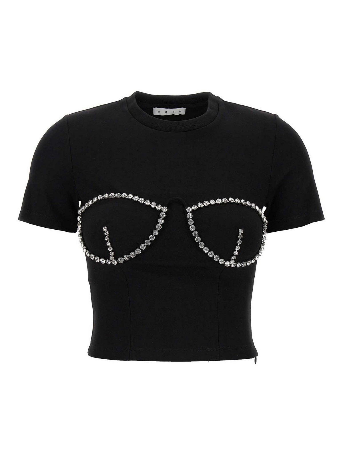 Shop Area T-shirt Crystal In Black