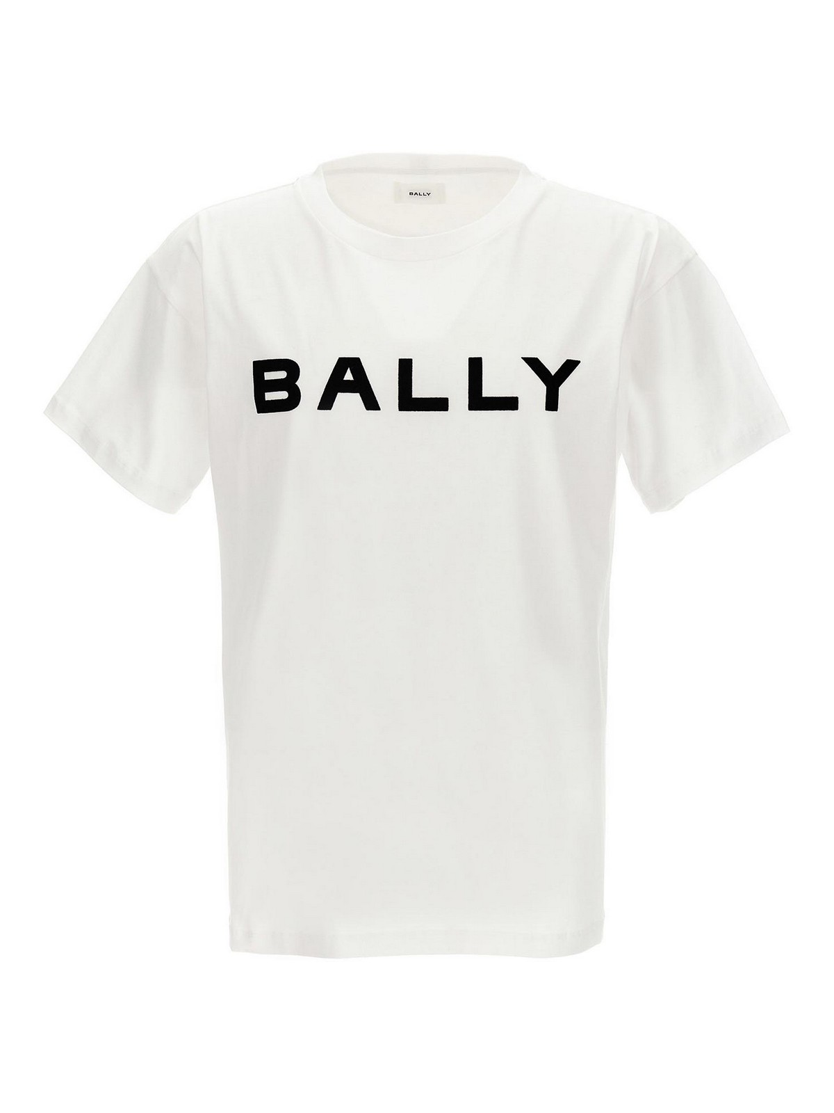 Bally Flocked Logo T-shirt In White