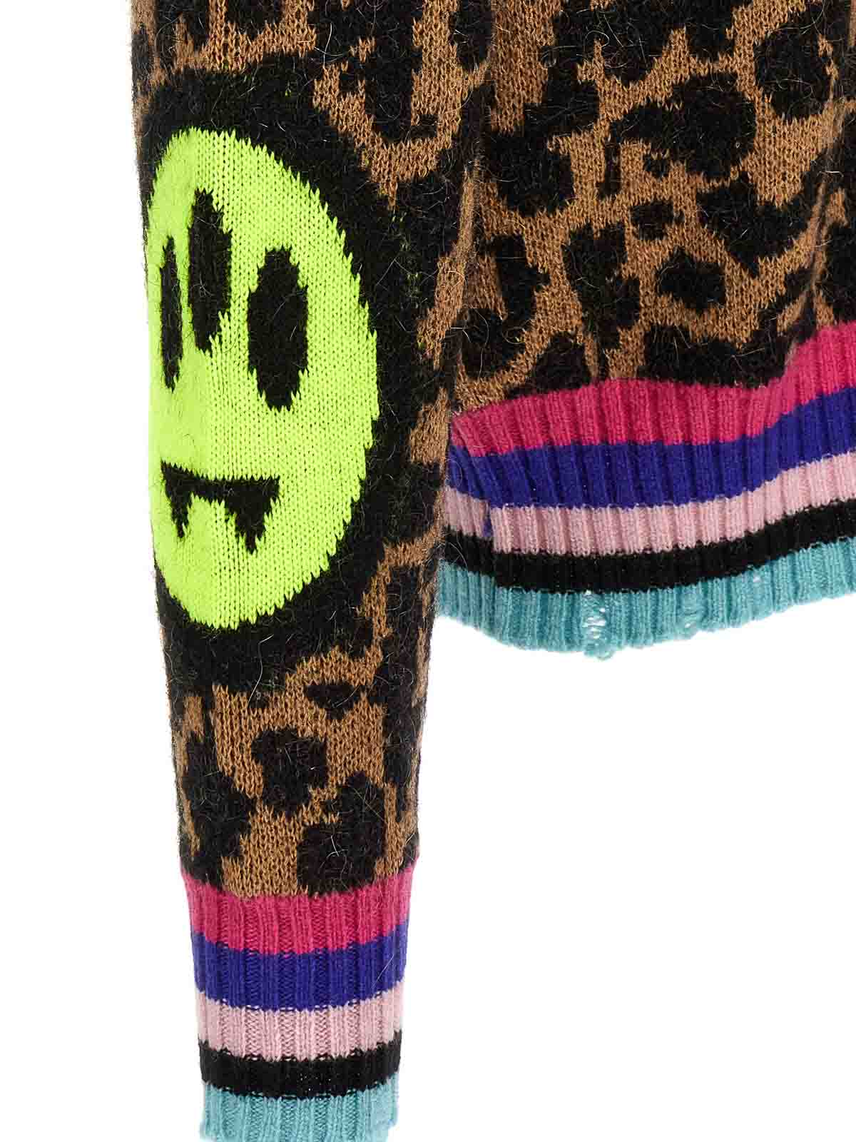 0401~Crew Neck Animalier Patterned Sweater
