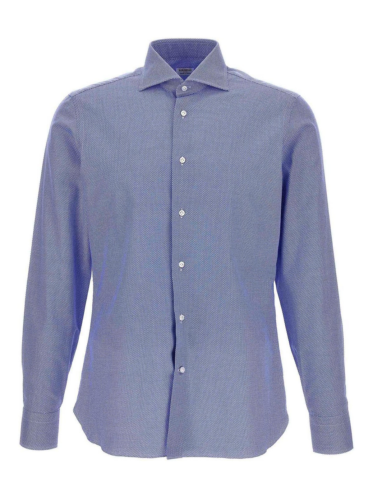 Borriello Napoli Micro Operated Shirt In Light Blue