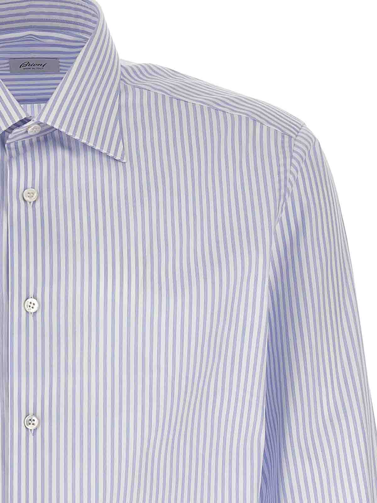 Shop Brioni Striped Shirt In Multicolor