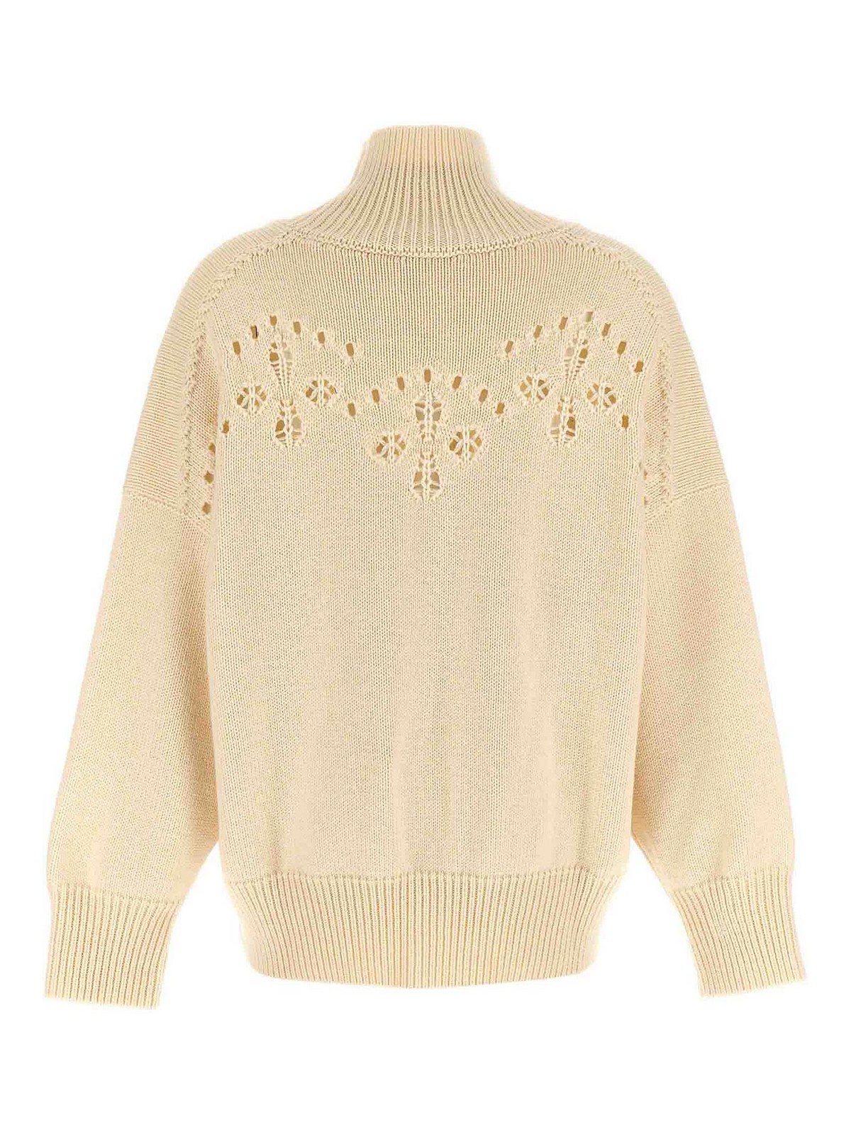 Shop Chloé Intarsia Sweater In Blanco
