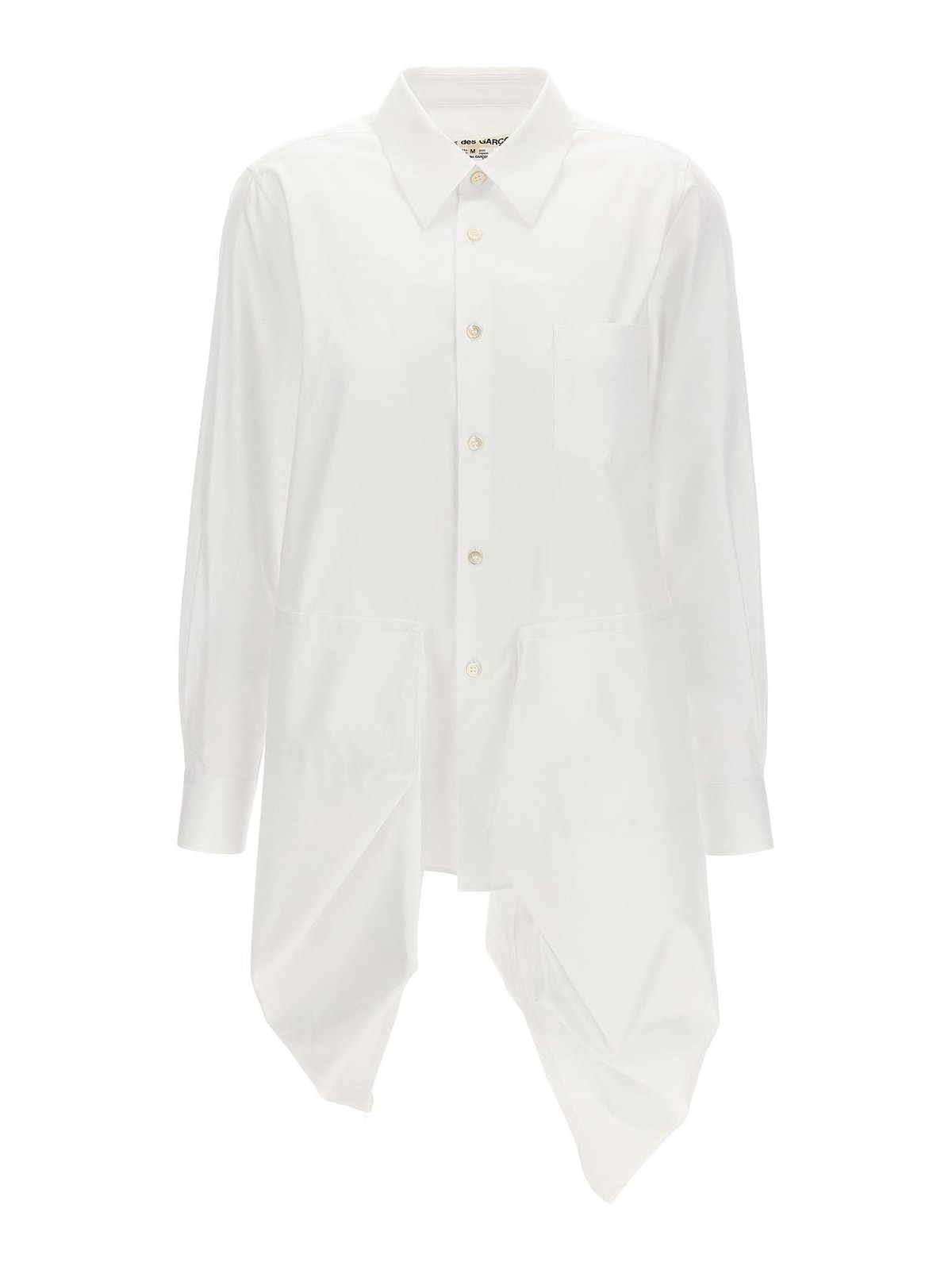 Shop Comme Des Garçons Asymmetrical Shirt In White