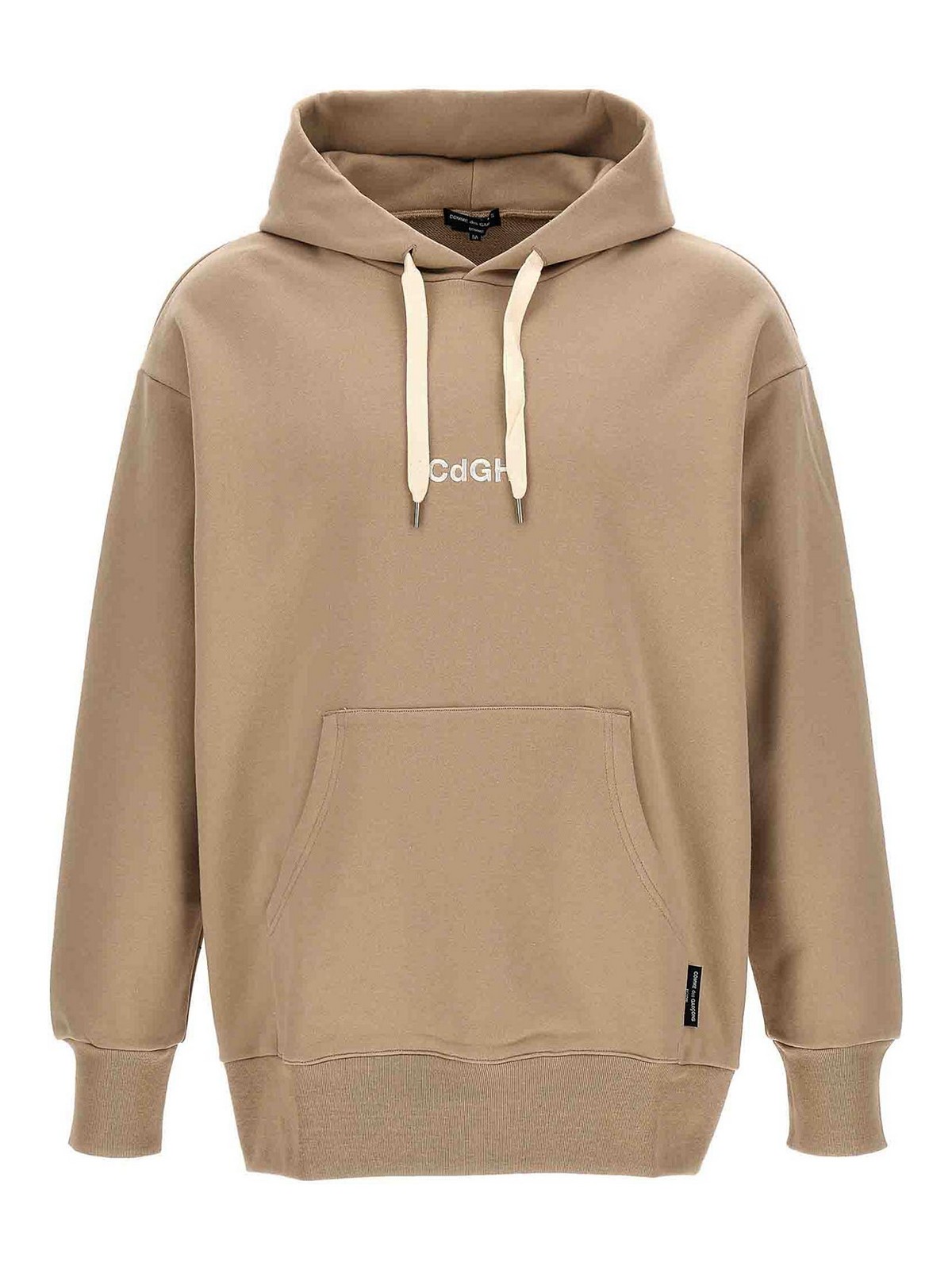 Comme Des Garcons Hommes Plus Logo Embroidery Hoodie In Beige