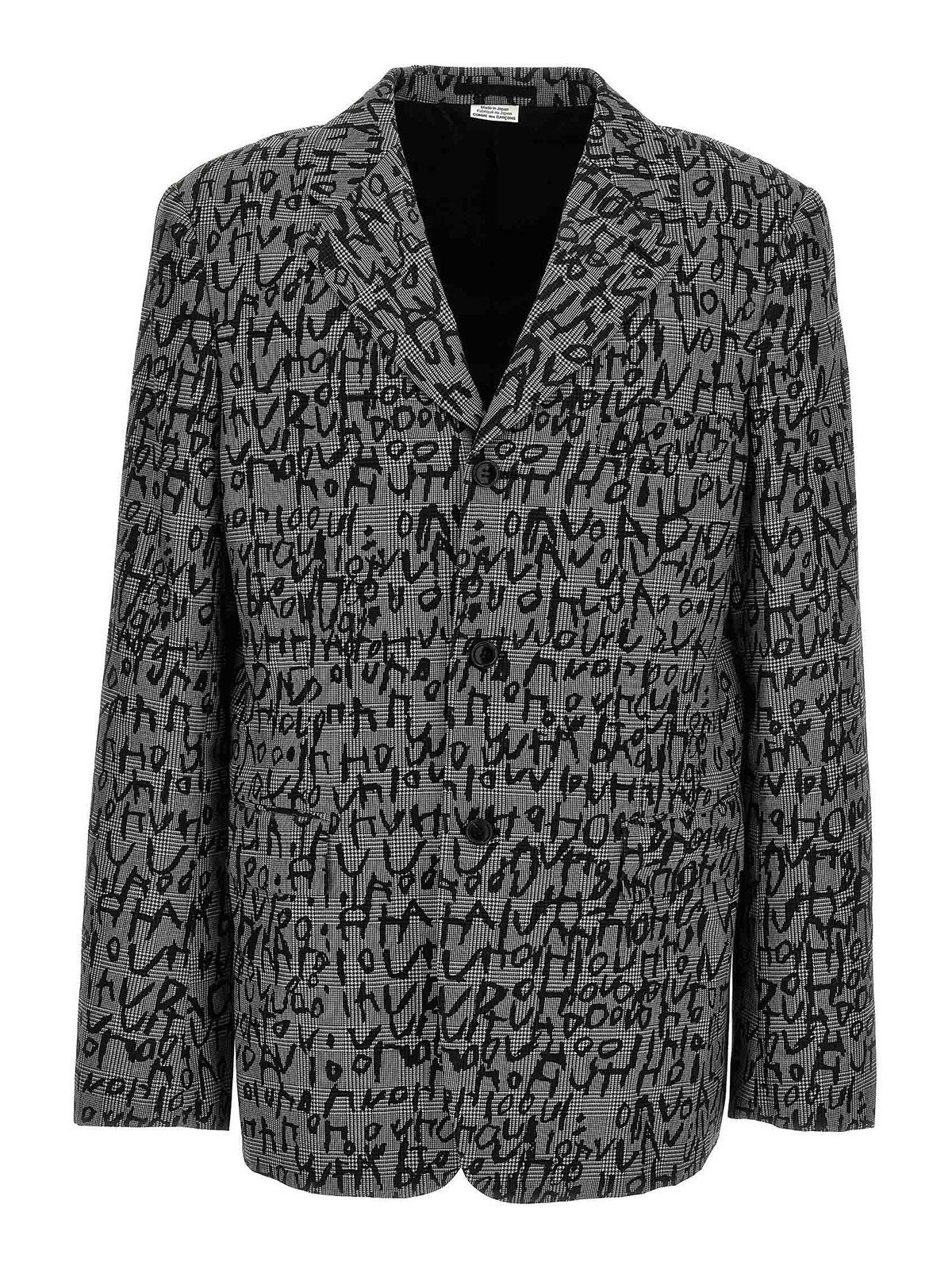 Comme Des Garcons Hommes Plus All Over Print Blazer In Grey