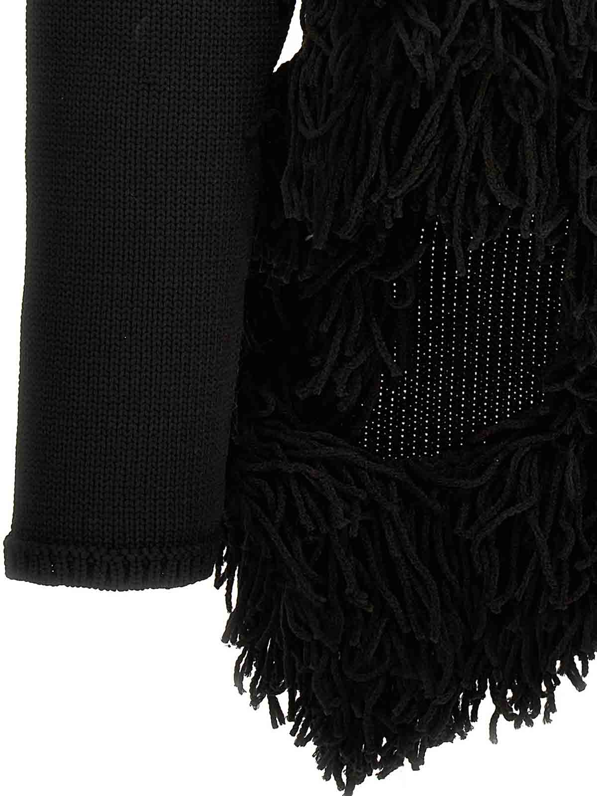 Shop Comme Des Garcons Hommes Plus Cut-out And Fringed Sweater In Black