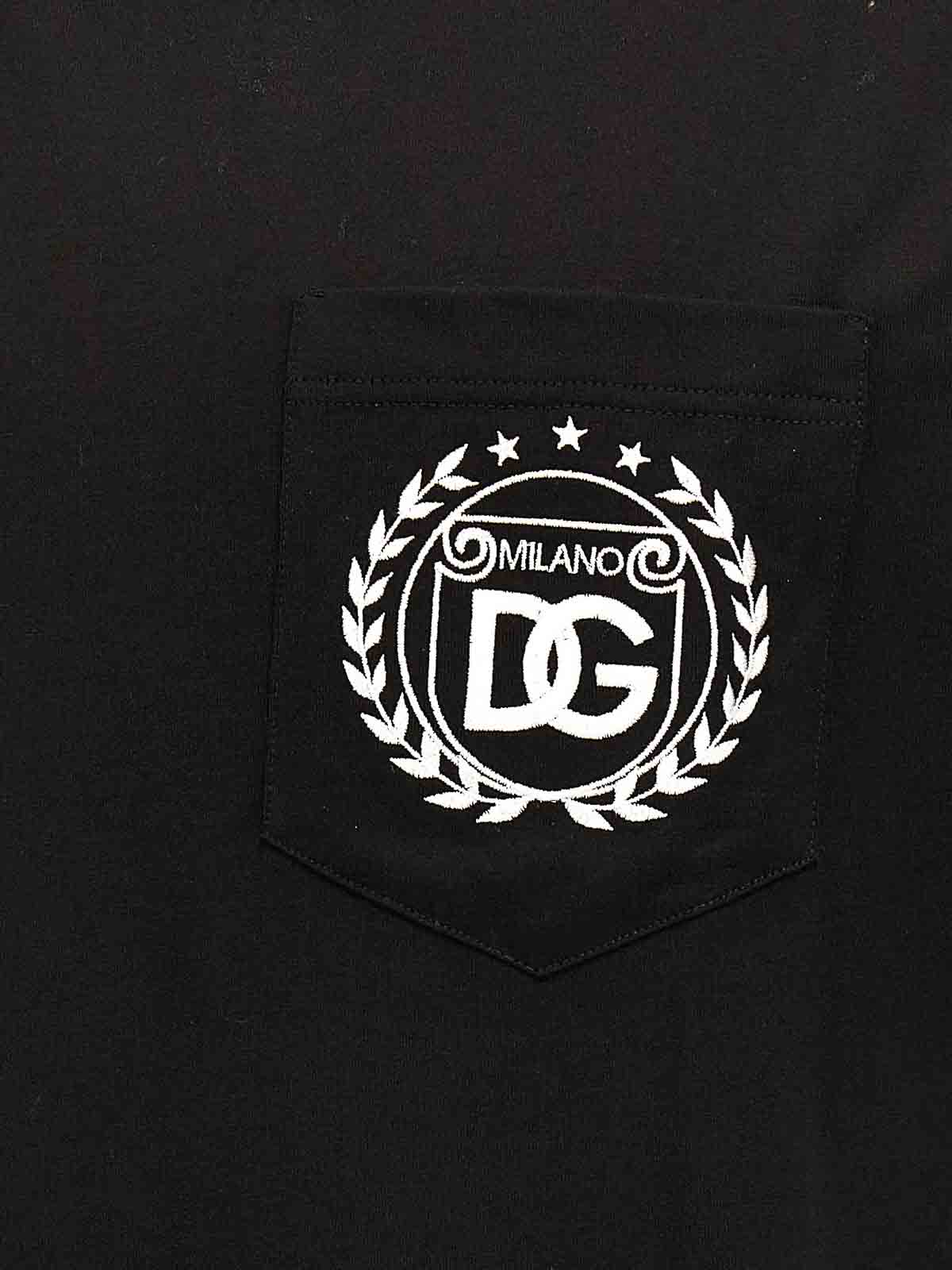 Shop Dolce & Gabbana Logo Embroidery T-shirt In Black