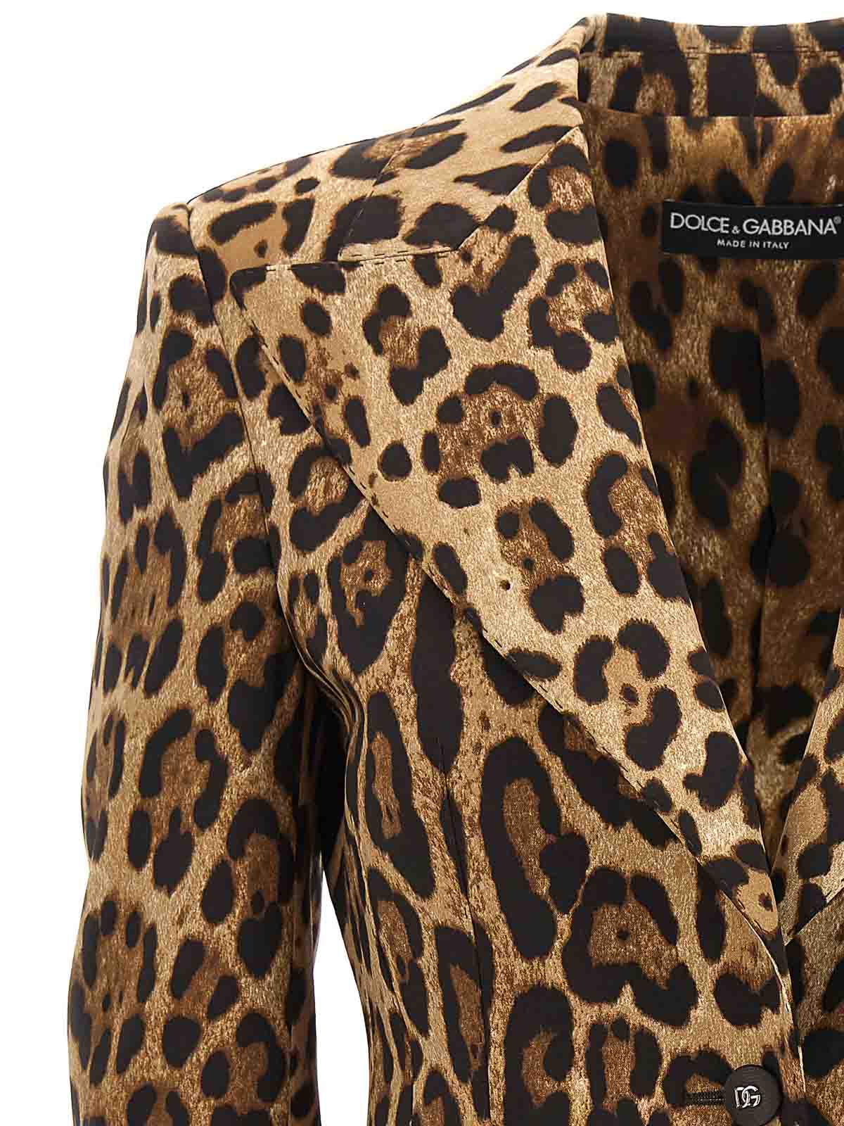 Shop Dolce & Gabbana Animal Print Single-breasted Blazer In Multicolour