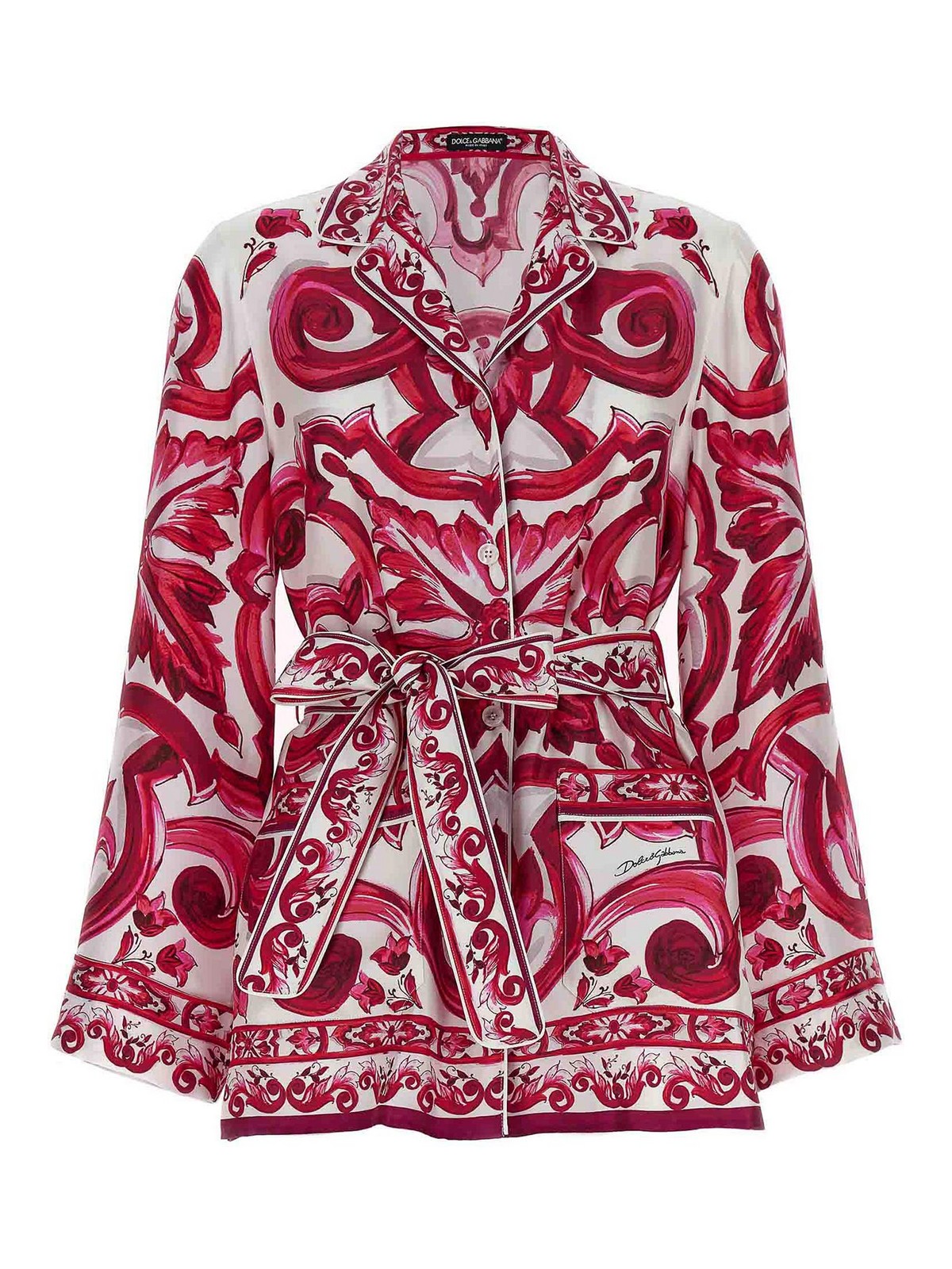 Shop Dolce & Gabbana Maiolica Shirt In Multicolour