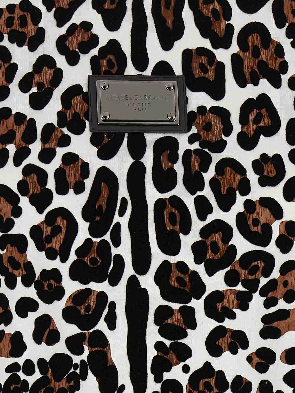 Shop Dolce & Gabbana Animal Print Logo Plaque T-shirt In Multicolour