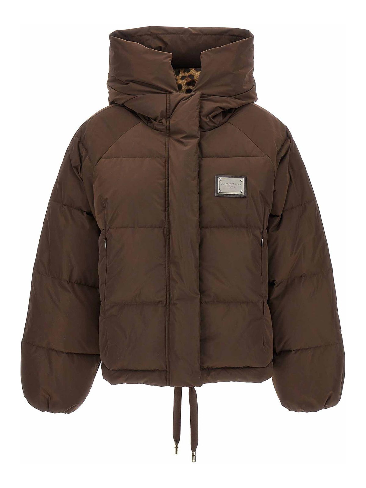 Dolce & Gabbana Logo plate down jacket - Brown|F9R19TGDBWMM0780