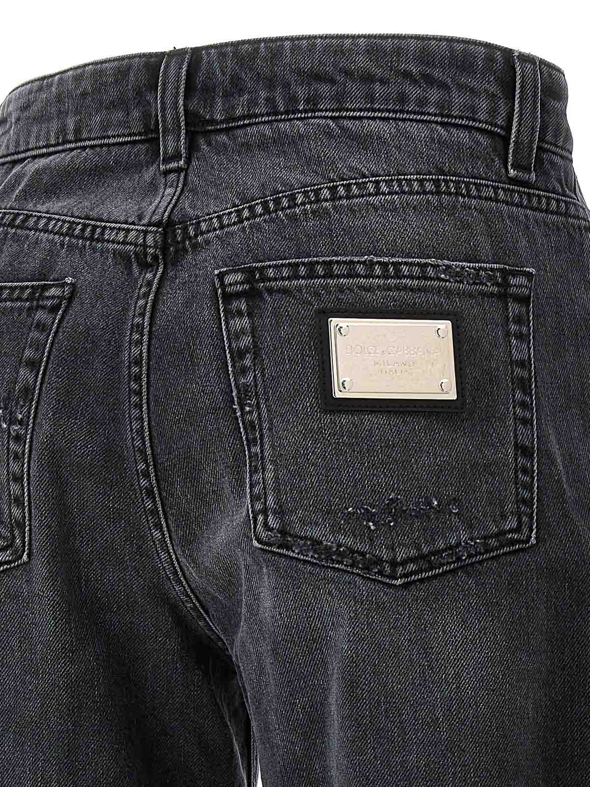 Shop Dolce & Gabbana Used Logo Effect Jeans In Black