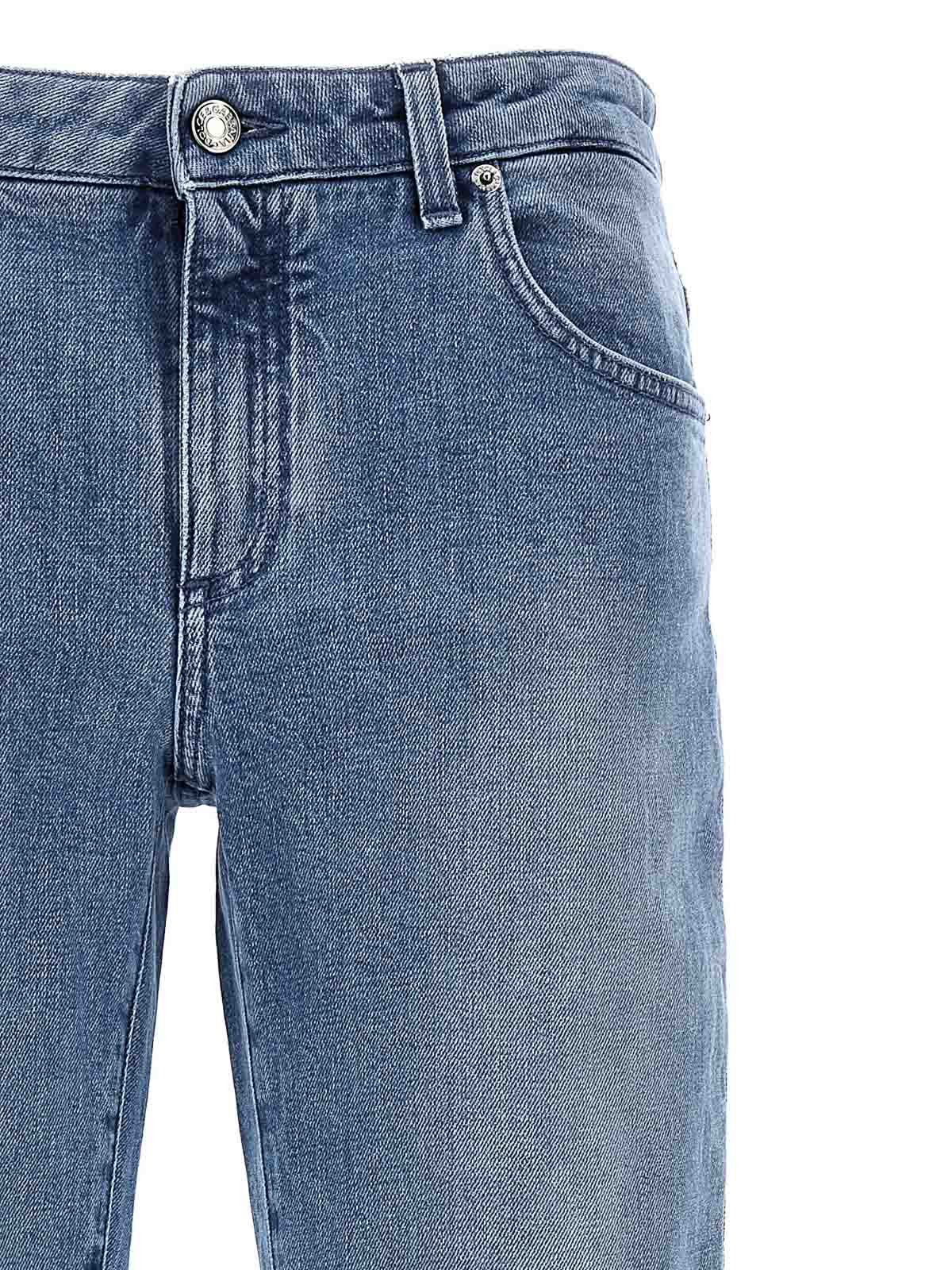 Dolce & Gabbana Blue Cotton Logo Plaque Slim Denim Jeans