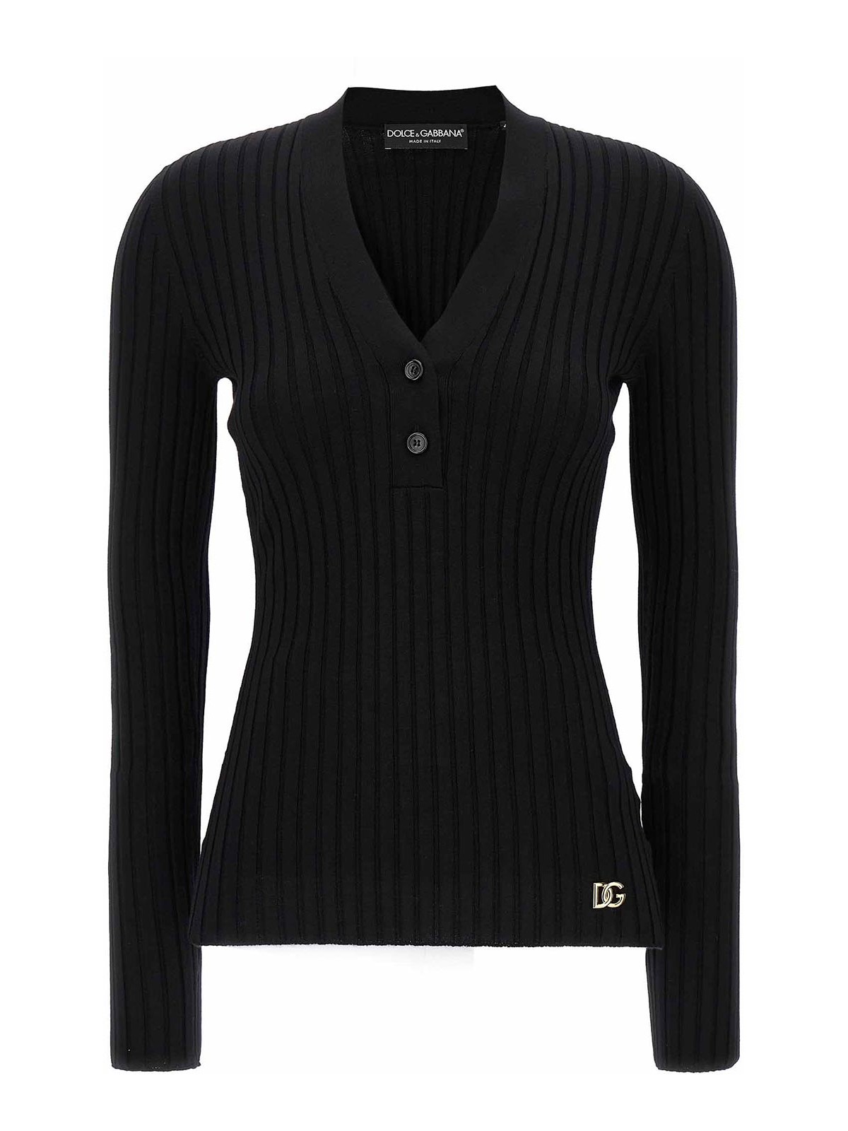 Dolce & Gabbana Ribbed Sweater In Negro