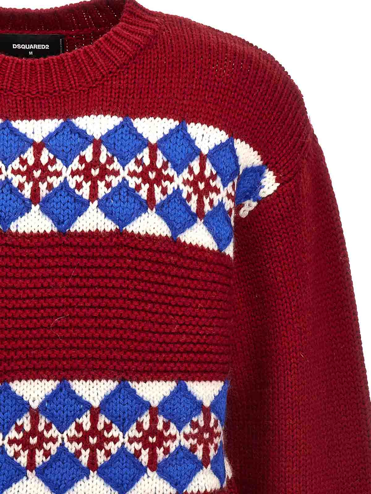 Shop Dsquared2 Jacquard Sweater In Multicolour