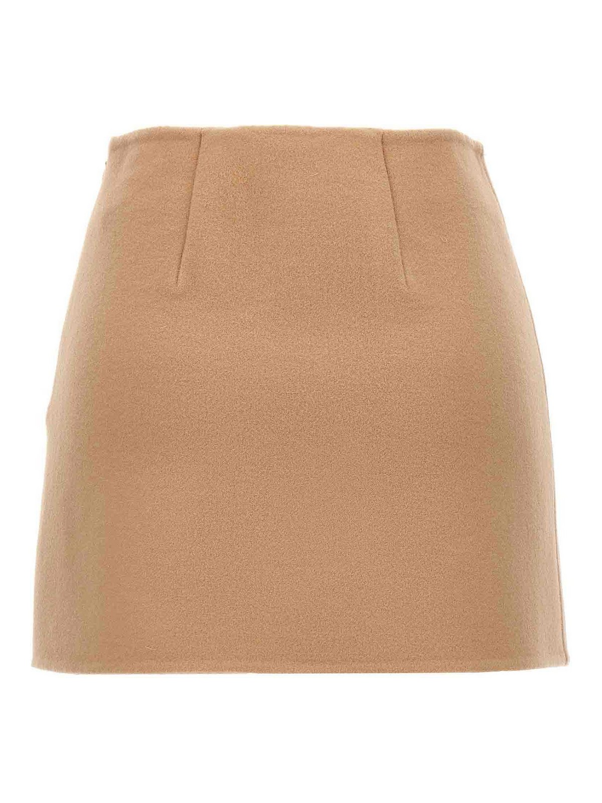 Shop Ermanno Scervino Mini Wool Skirt In Beige