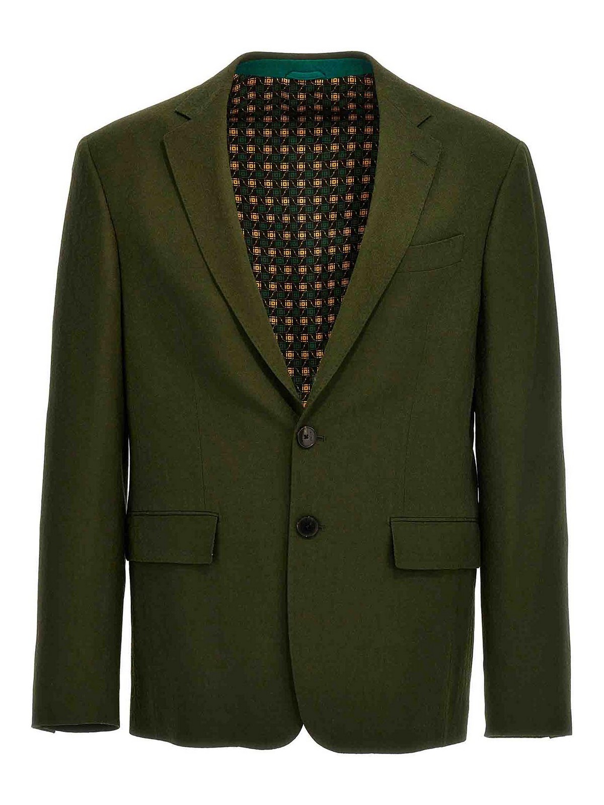 Shop Etro Jacquard Wool Blazer Jacket In Green