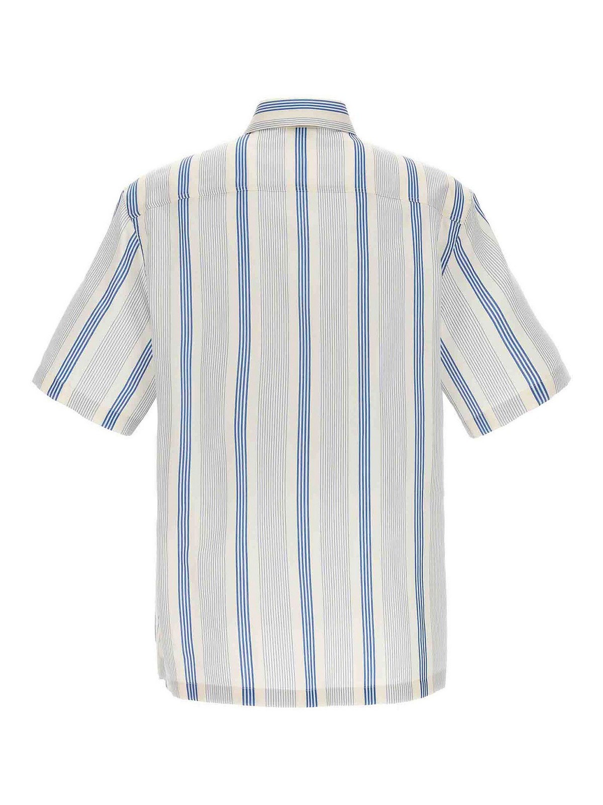 Shop Etro Logo Embroidery Striped Shirt In Multicolor