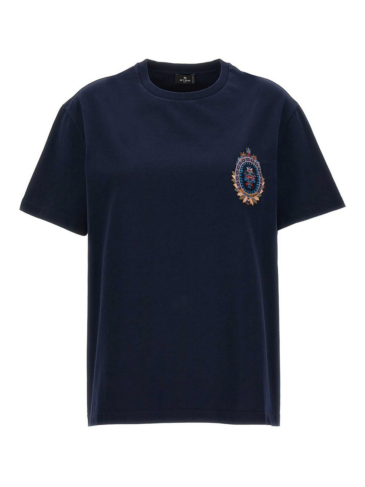 Shop Etro Embroidery T-shirt In Azul