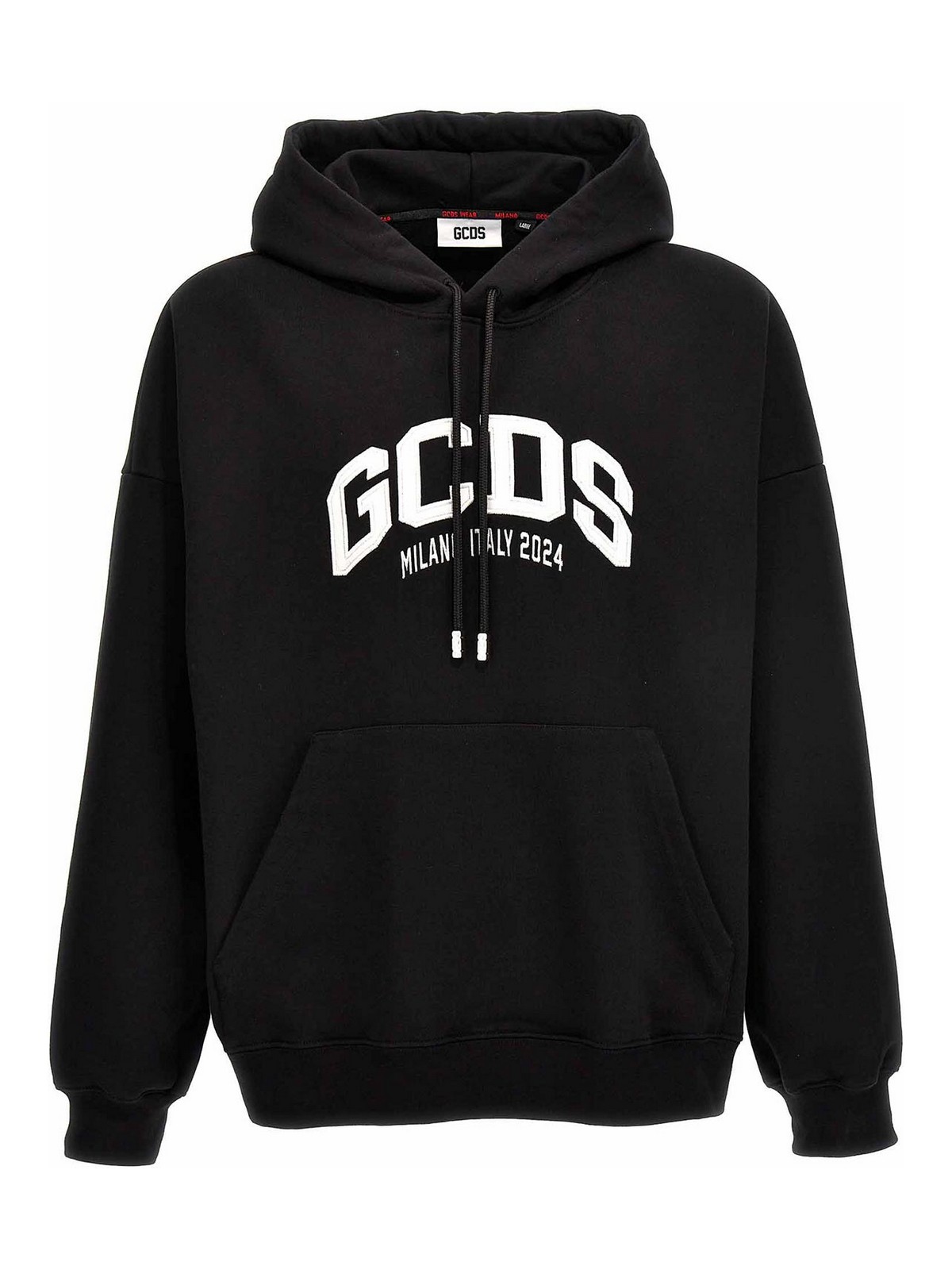 Shop Gcds Logo Embroidery Hoodie In White