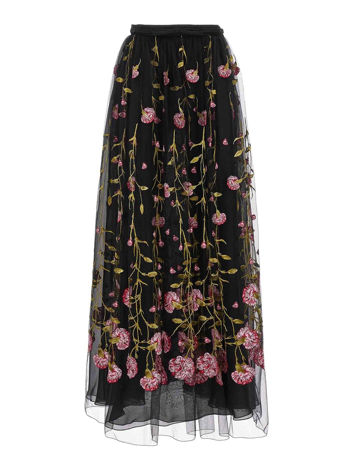 Giambattista Valli Floral Embroidery Skirt In Multicolour