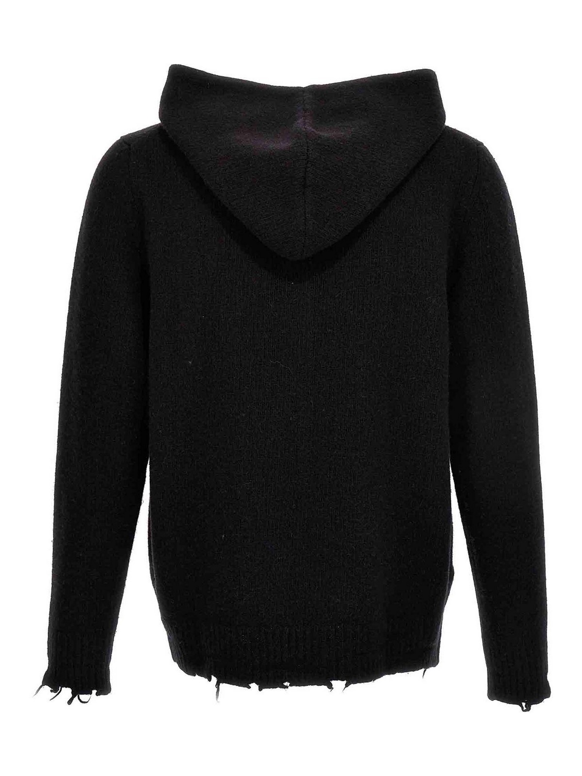 Shop Giorgio Brato Destroyed Details Hooded Cardigan In Black