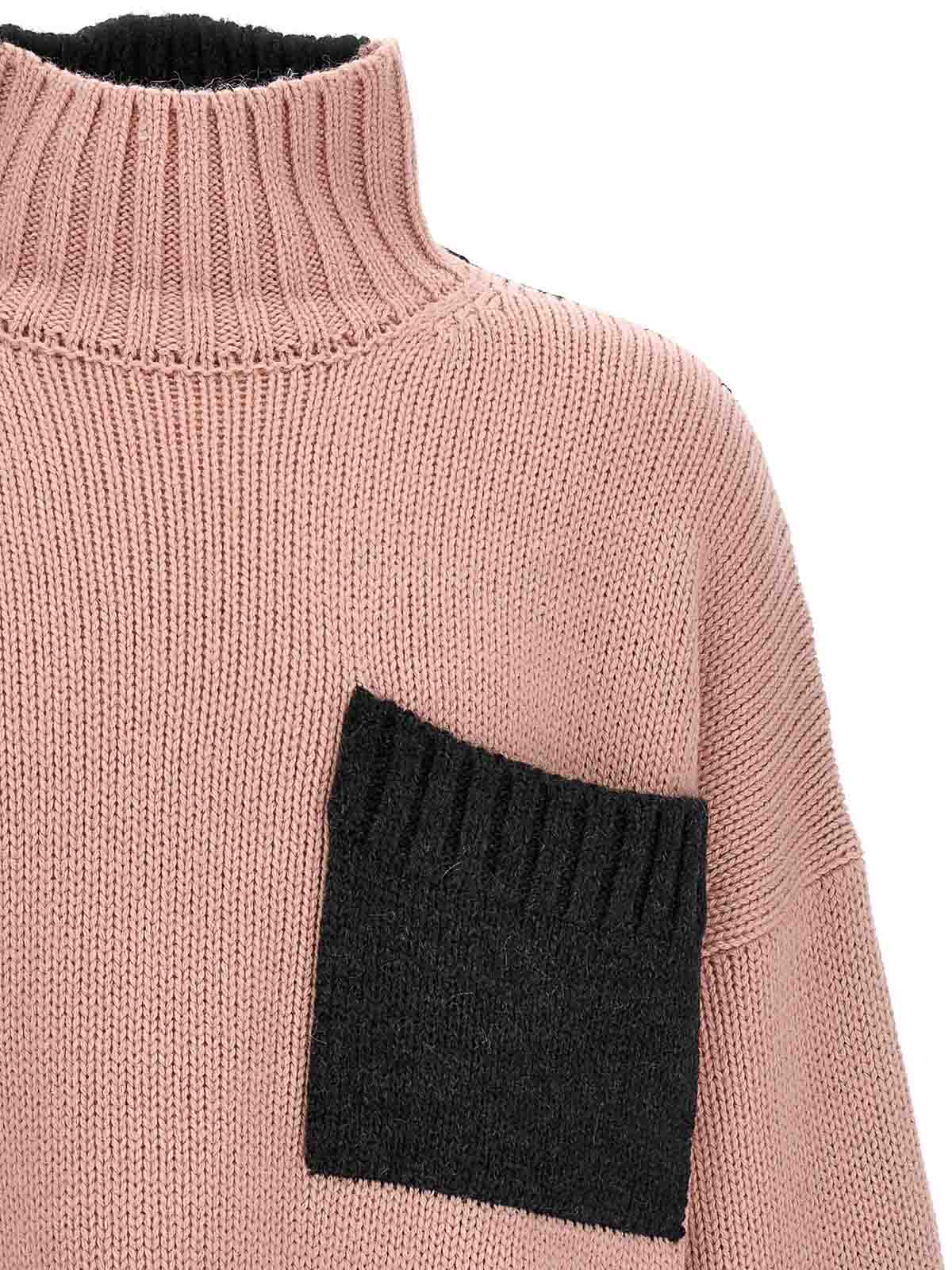 Shop Jw Anderson Logo Embroidery Two-color Sweater In Multicolour