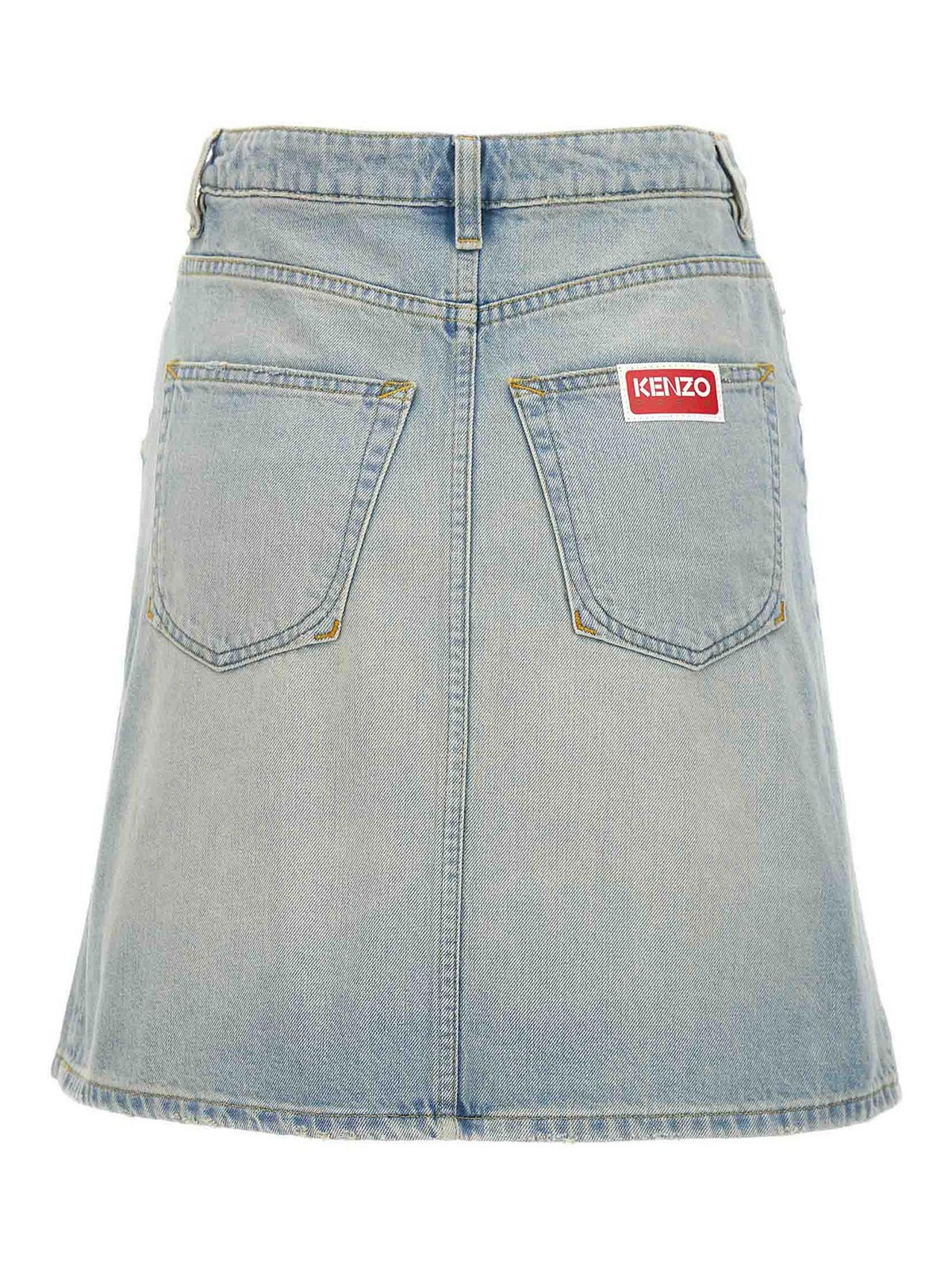 Shop Kenzo Medium Stone Blue Skirt In Light Blue