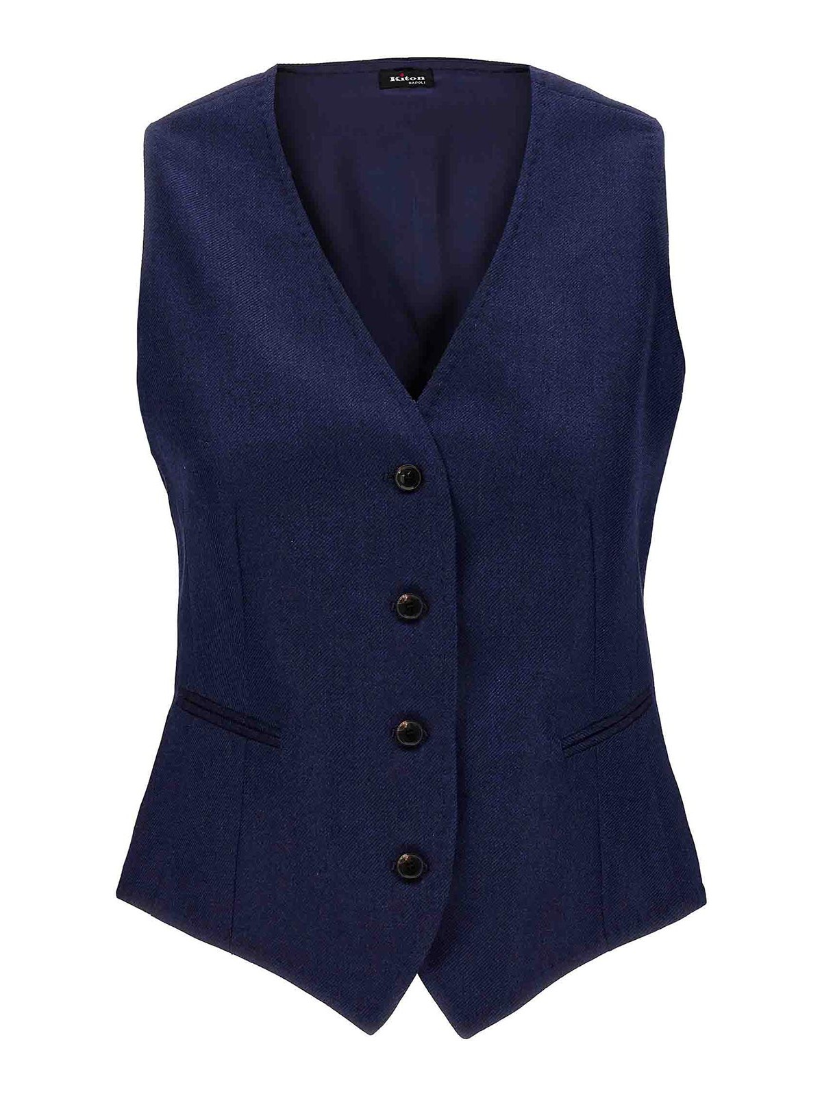 Shop Kiton Silk Cashmere Vest In Blue