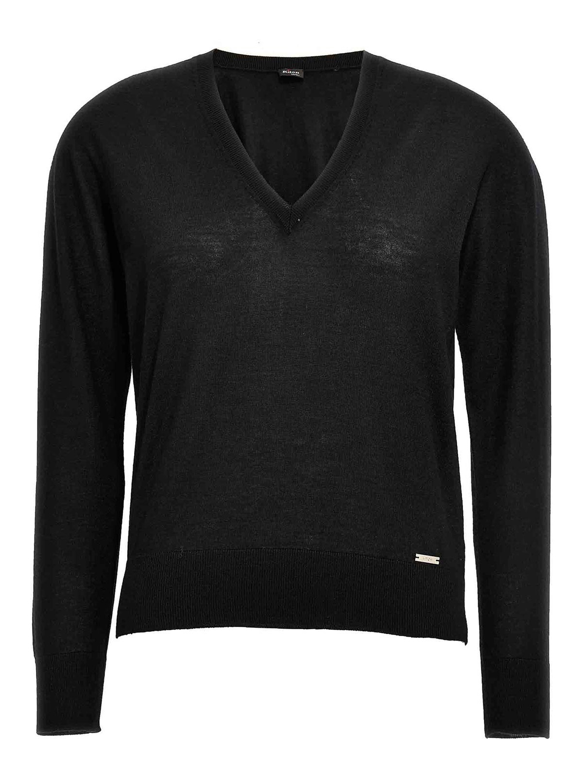 Shop Kiton V-neck Sweater In Black