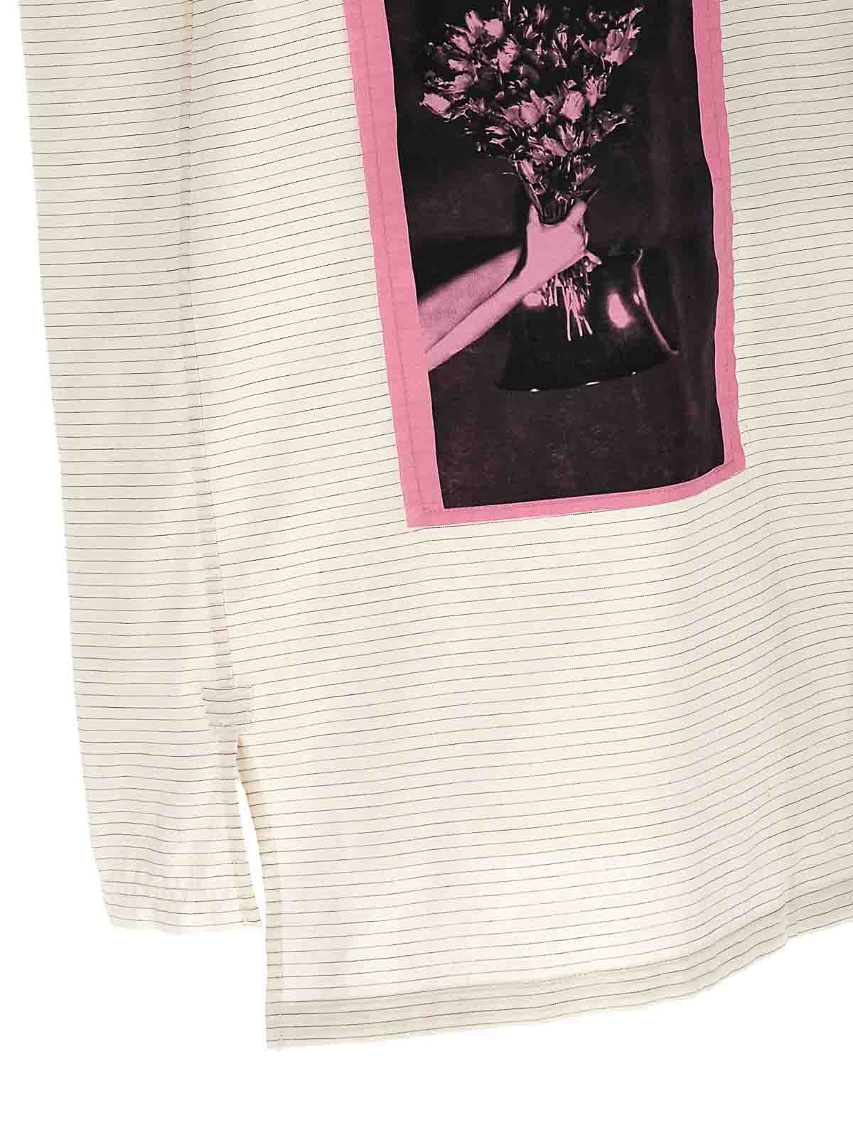 Shop Lanvin Artwork Asymetric Shirt In Blanco