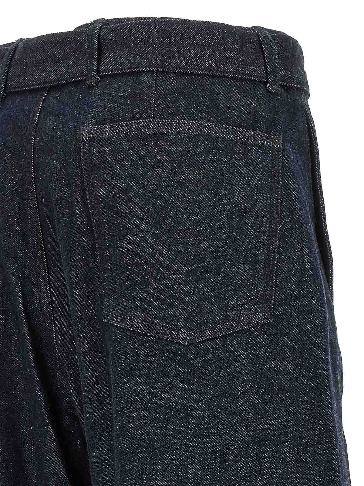 Shop Lemaire Twisted Jeans In Blue