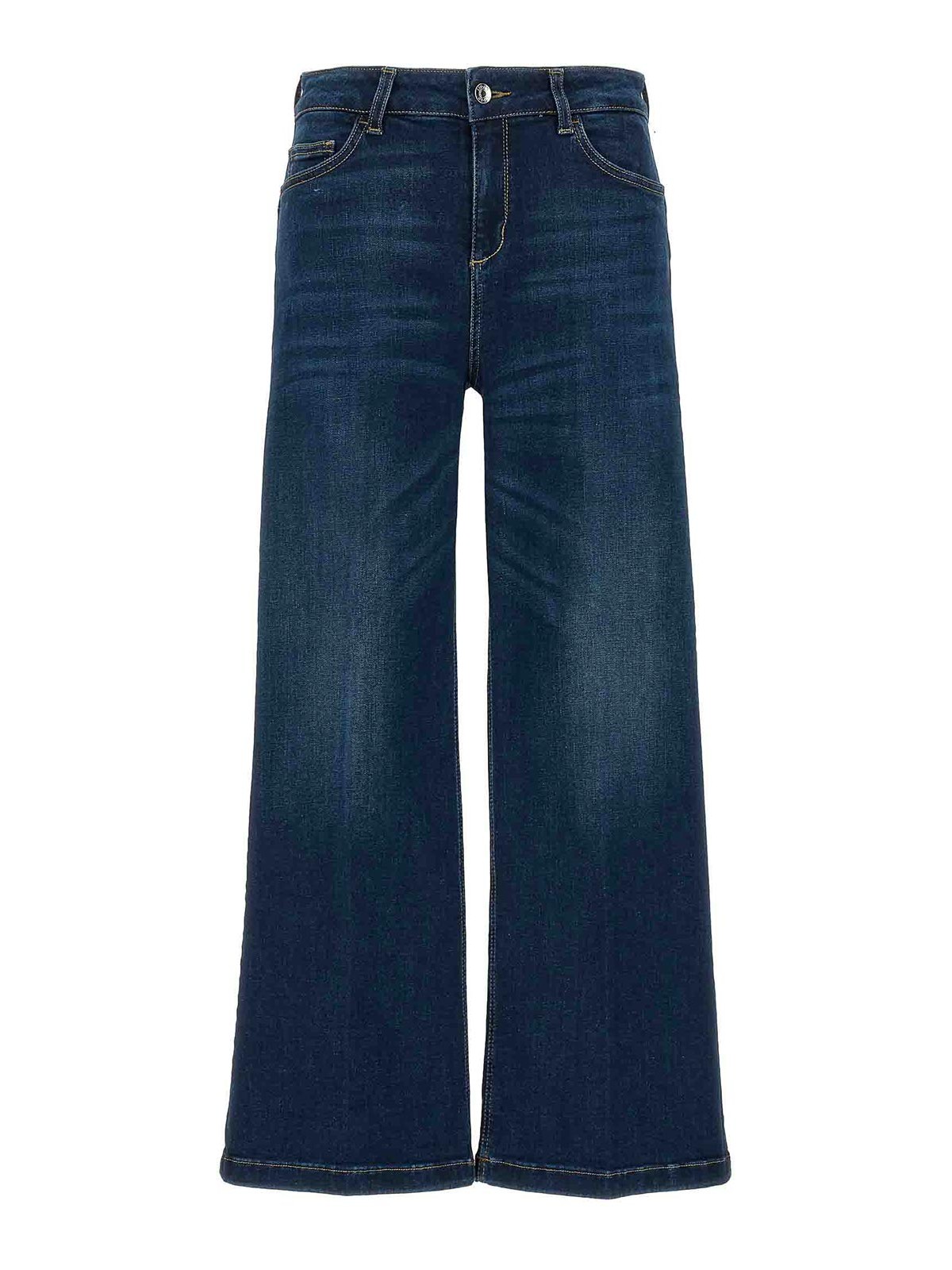 Shop Liu •jo Jeans Parfait Cropped In Blue