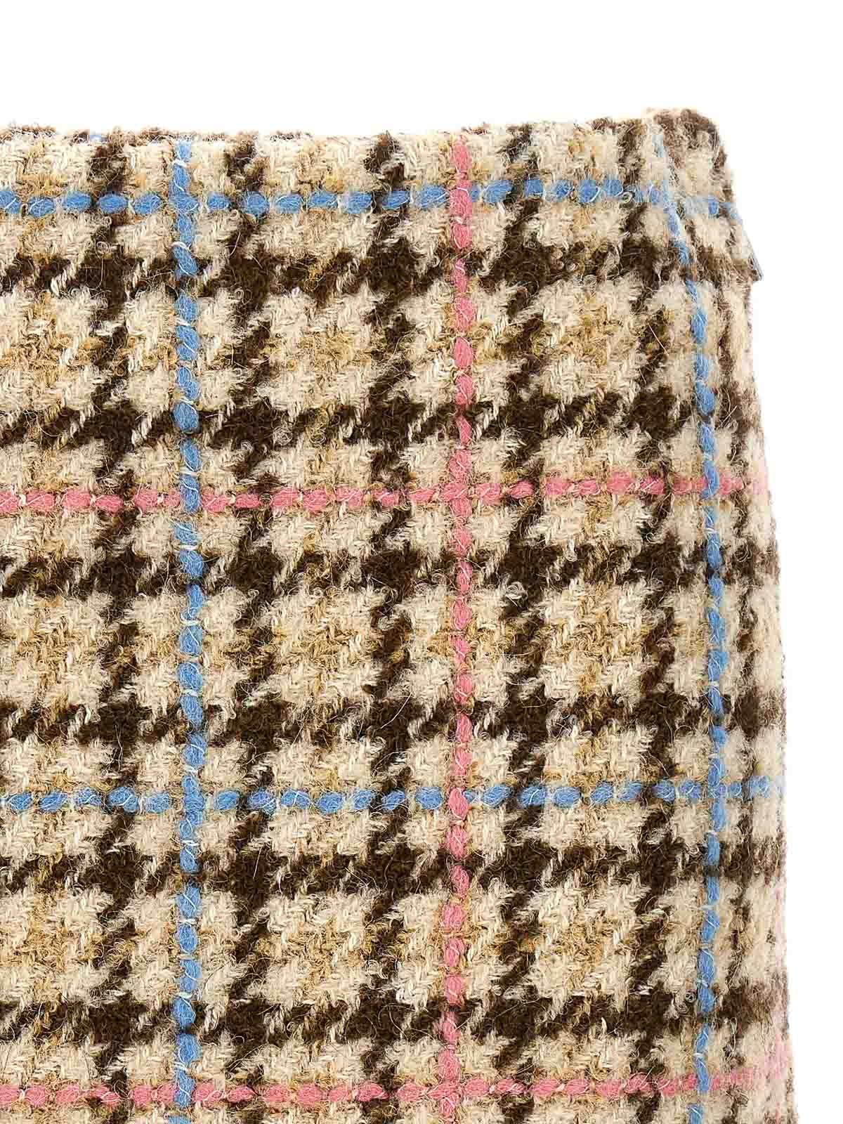Shop Msgm Tweed Skirt In Multicolour