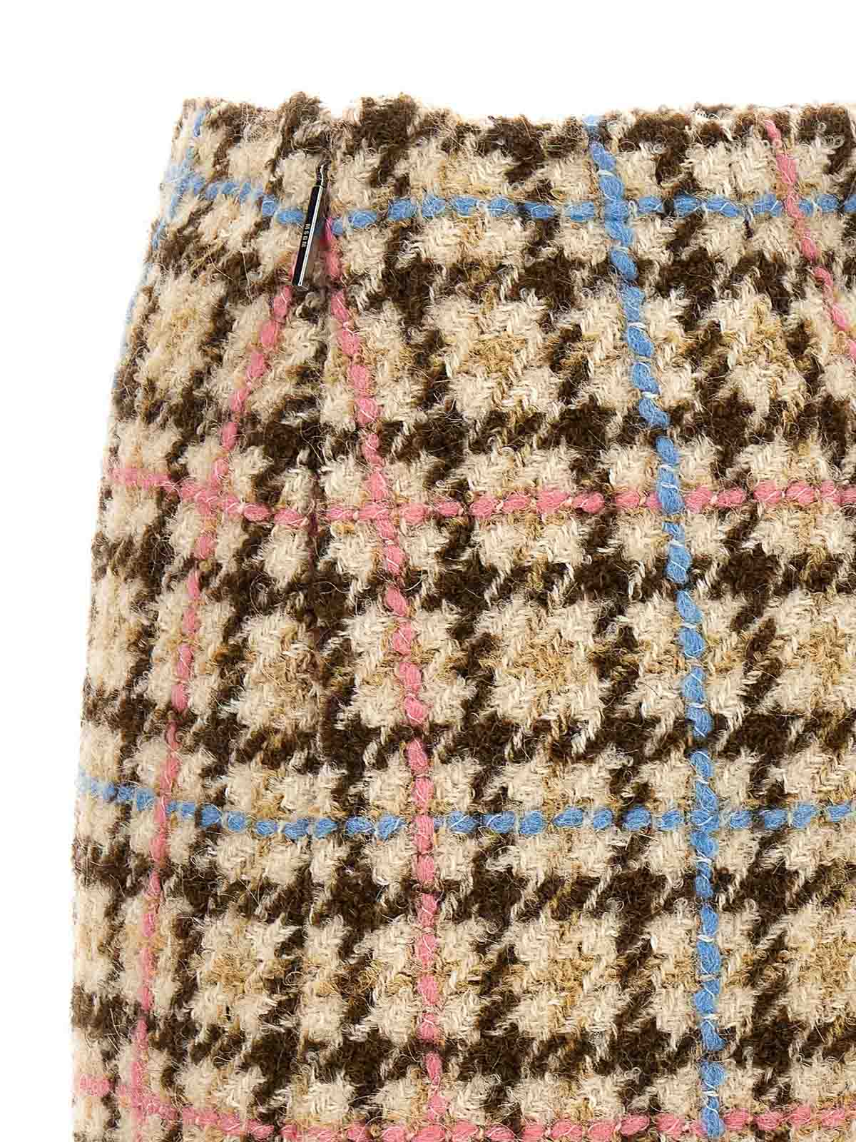 Shop Msgm Tweed Skirt In Multicolour