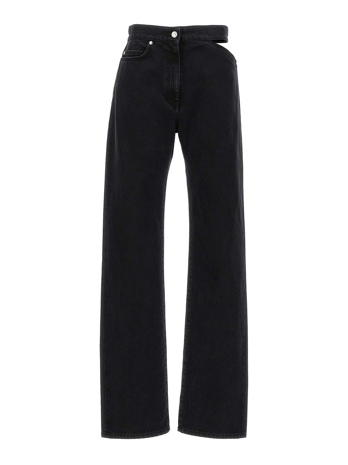 Msgm Cut Out Detail Jeans In Black