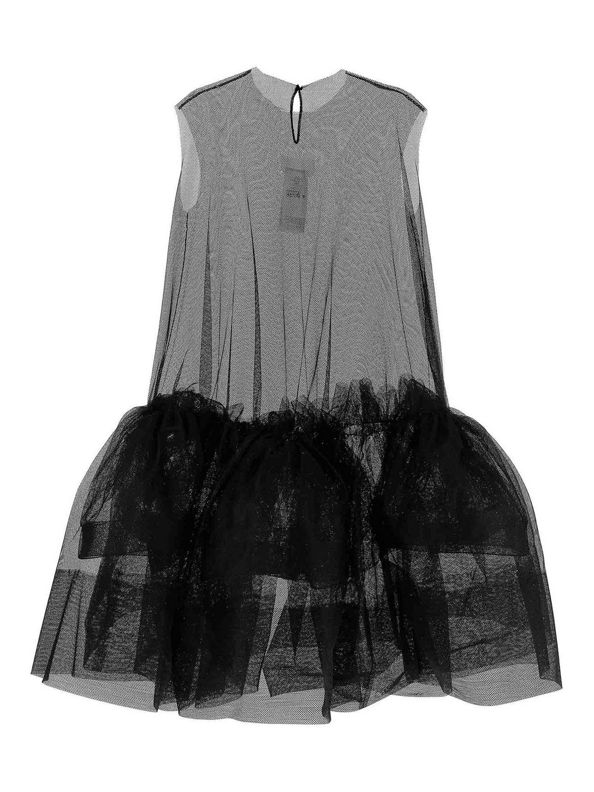 Shop Maison Margiela Flounced Tulle Dress In Black