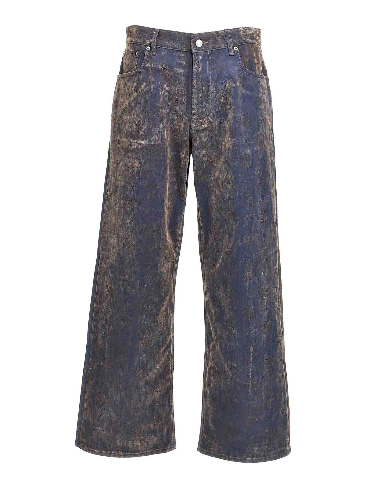 Shop Mcm Dervor Effect Jeans In Azul
