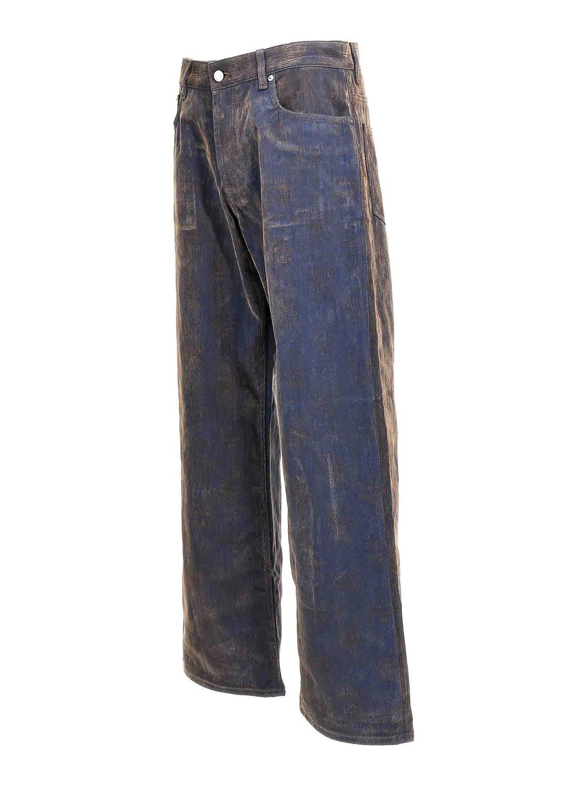 Shop Mcm Dervor Effect Jeans In Azul