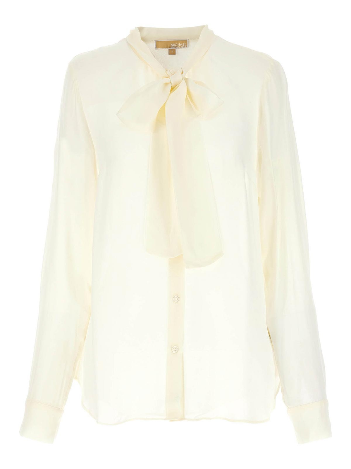 Shop Michael Kors Pussy Bow Blouse In White