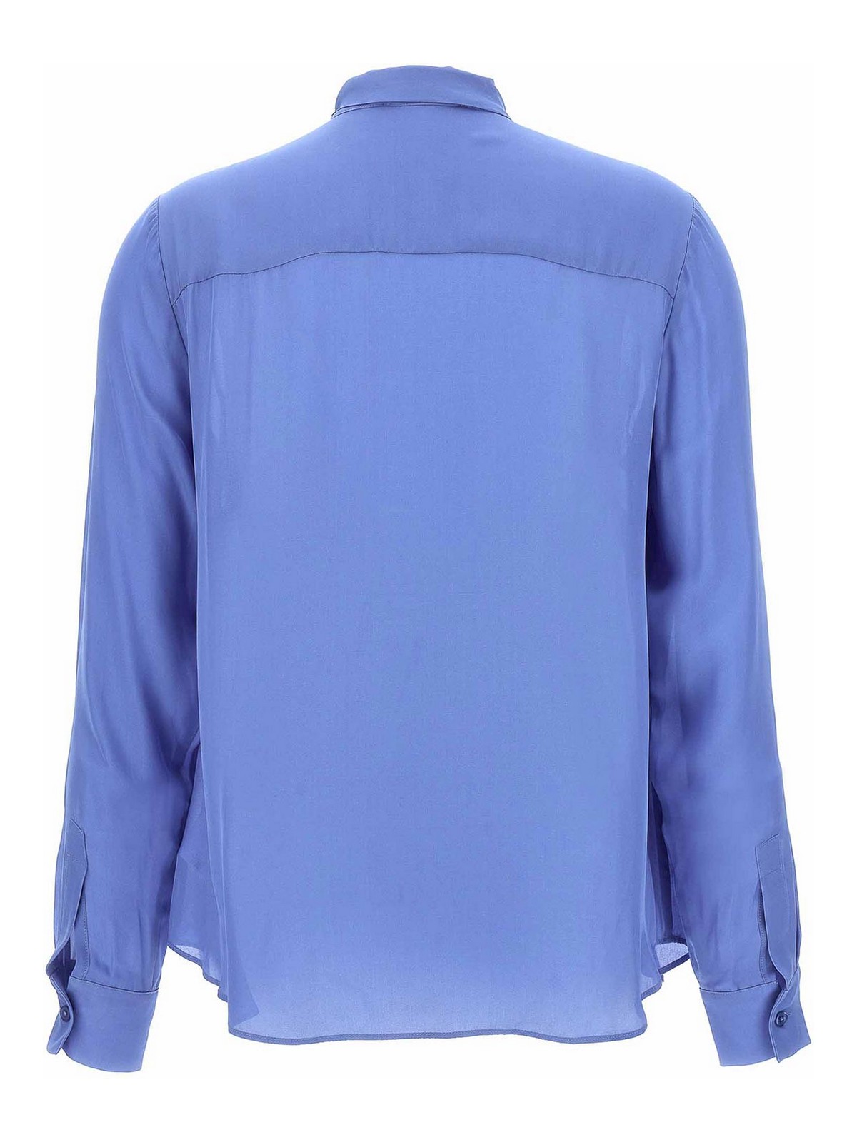 Shop Michael Kors Pussy Bow Blouse In Light Blue