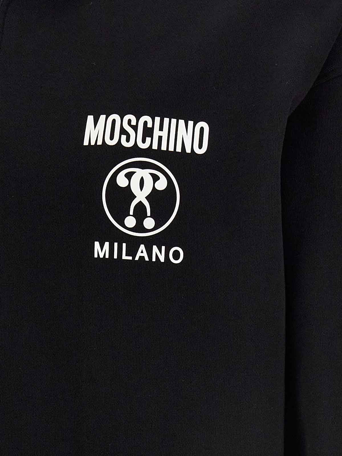 Shop Moschino Double Question Mark Hoodie In White