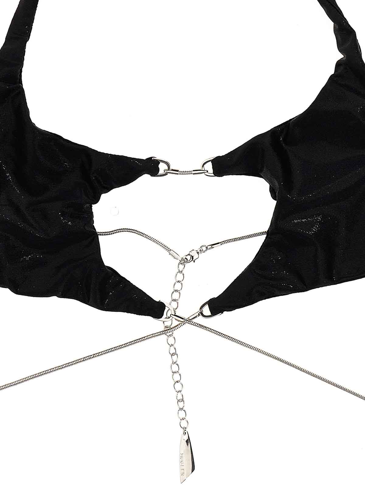 Shop Mugler Chain Bikini Bra In Negro