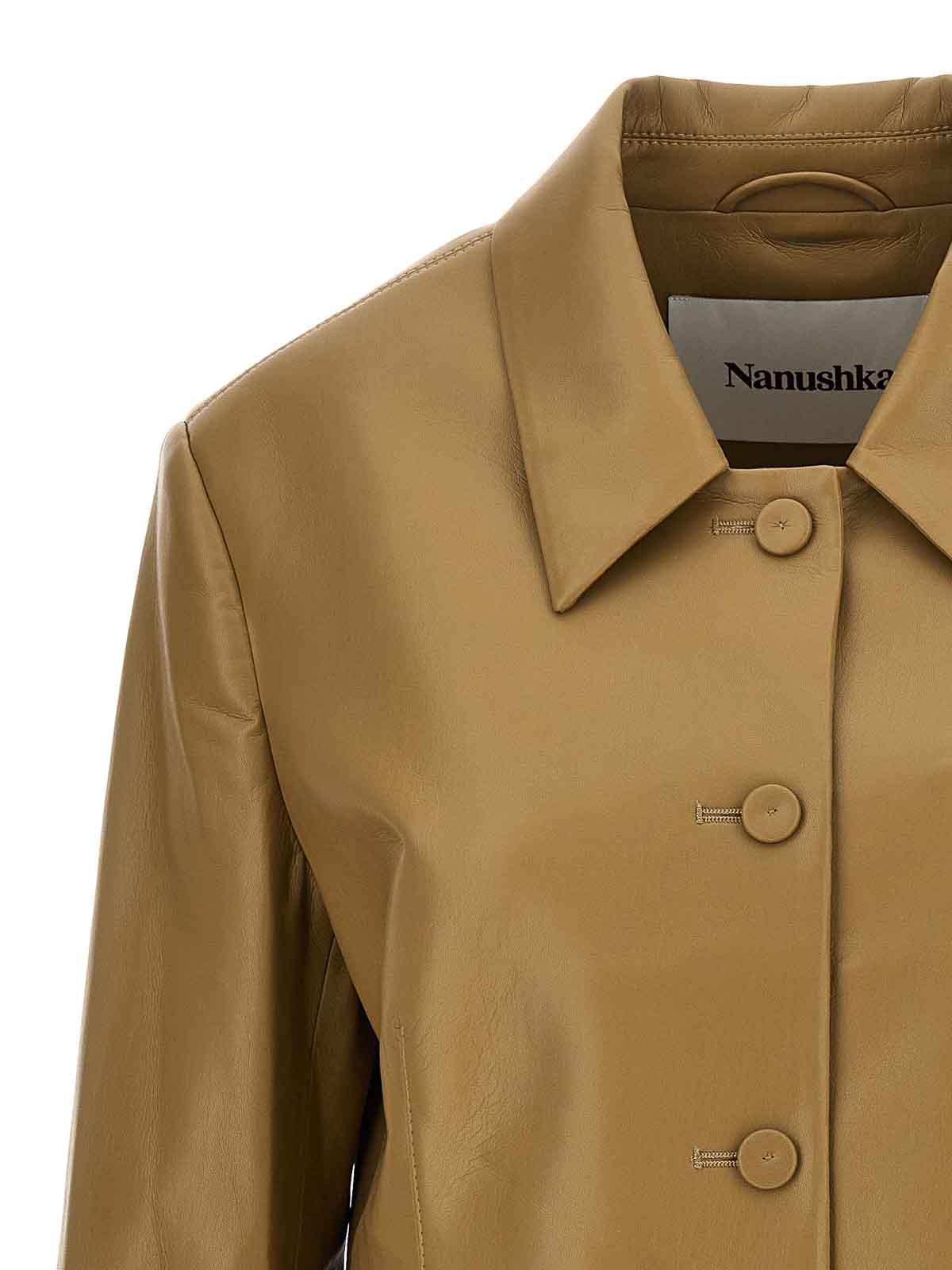 Shop Nanushka Blazer - Beis In Beige